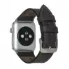 Apple Watch Uyumlu Deri Kordon 42-44-45mm BT Siyah