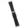 Apple Watch Uyumlu Deri Kordon 42-44-45mm DE5 Siyah