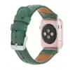 Apple Watch Uyumlu Deri Kordon 42-44-45mm DE6 Yeşil