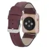 Apple Watch Uyumlu Deri Kordon 42-44-45mm FL6 Bordo