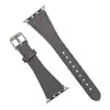 Apple Watch Uyumlu Deri Kordon 42-44-45mm Slim RST9 Gri