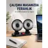 Araç ve Ev Kullanımına Uygun Çift Başlıklı Masaüstü Vantilatör