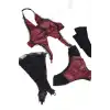 Askılı Bordo Renk Kadın Babydoll