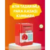 Atm Görünümlü Kırmızı Elektronik Şifreli Kumbara