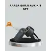 AUX Bluetooth Adaptör ve 38W Hızlı Araç Şarj Cihazı Seti