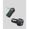 Aux Bluetooth Adaptör Ve 38w Hızlı Araç Şarj Cihazı Seti