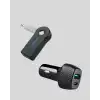 AUX Bluetooth Adaptör ve 38W Hızlı Araç Şarj Cihazı Seti