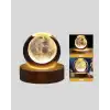 Ay Temalı Kristal Küre Gece Lambası LED Aydınlatmalı Premium Dekor