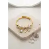 Ay Yıldız ve Kalp Model Beyaz Charmlı Kadın Bileklik