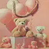 Ayıcık Desenli Pembe Küçük Boy Karton Hediye Çantası
