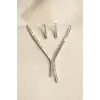 Baget Zirkon Taşlı Su Yolu Kolye ve Küpe Set