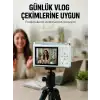 Beyaz 4K Dijital Kamera 2.4 İnç HD Ekran ve LED Flaşlı
