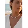 Beyaz Doğal Deniz Kabuğu Dizi Kadın Kolye