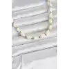 Beyaz Doğal Deniz Kabuğu Dizi Kadın Kolye