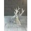 Beyaz Geyik Biblo 23 cm Dekoratif Modern Tasarım