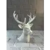 Beyaz Geyik Biblo 23 Cm Dekoratif Modern Tasarım