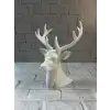 Beyaz Geyik Biblo 23 Cm Dekoratif Modern Tasarım