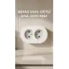Beyaz İkili Topraklı Priz Duvar Tipi Modern Tasarım