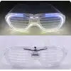 Beyaz Led Işıklı Parti Gözlüğü - Neon Glow Şerit Gözlük 3 Modlu