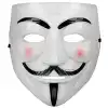 Beyaz Pembe Yanaklı V For Vendetta Maskesi