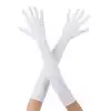 Beyaz Renk Dirseğe Kadar Uzun Kumaş Eldiven 40 cm