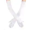 Beyaz Renk Dirseğe Kadar Uzun Kumaş Eldiven 40 Cm Bx40