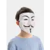 Beyaz Renk Pembe Yanaklı İthal V For Vendetta Maskesi