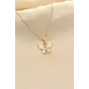 Beyaz Sedefli Kelebek Figürlü Kadın Kolye
