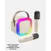 Bluetooth Karaoke Hoparlör Renkli LED Işıklı ve Type-C Şarjlı