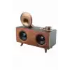 Bluetooth Nostalji Speaker Radyo Gramofon Ahşap Renk Vintage