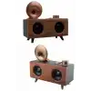 Bluetooth Nostalji Speaker Radyo Gramofon Ahşap Renk Vintage