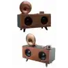 Bluetooth Nostalji Speaker Radyo Gramofon Ahşap Renk Vintage