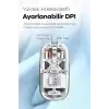 Bluetooth USB Çift Modlu Sessiz Mouse, Şeffaf Mıknatıslı Kapaklı, Type-C Şarjlı, DPI Ayarlı, Kablosuz 10m Çekim Mesafeli, Masaüstü Kısayol Tuşlu, Taşınabilir Şarjlı Mouse Turuncu