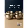 Çift Cidarlı Kase - Inox Çelik Kase  14 cm 4 LÜ SET