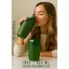 Inox Çelik Kahve Bardağı - 350 ml  SUS304 Çelik Termos Profesyonel YEŞİL