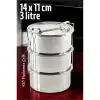 BX Sefer Tası Yemek Kabı Paslanmaz Çelik 3 Katlı 14 cm 3 LİTRE