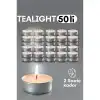 Tealight Mum 50 Adet - Kokusuz Dekoratif Mum