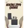 Çakmak Parlak Siyah  Benzinli Çakmak Cep Boy Doldurulabilir