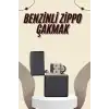 Çakmak Parlak Siyah  Benzinli Çakmak Cep Boy Doldurulabilir