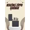 Çakmak Parlak Siyah Benzinli Çakmak Cep Boy Doldurulabilir