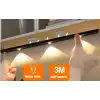 CATA CT 2464S  3W Şarjlı Led Sensörlü Dolap İçi Lamba 3 Renk Mod Siyah Kasa