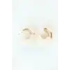 CCB Krem Gold Çift Renk Küpe