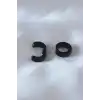 Çelik Siyah Renk Sıkıştırmalı Erkek Küpe