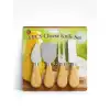 Cheese Knife Set 4pcs Peynir Bıçak Seti Ahşap Bambu Saplı Bx40