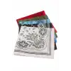 Çiçek Desenli Keten Bandana 50*50