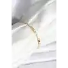 Çiçekli Model Zirkon Taşlı Gold Renk Su Yolu Kadın Bileklik