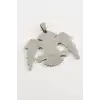 Çift Başlı Kartal Çelik Kolye Ucu 3,5 cm