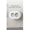 Çift Girişli Beyaz Sıva Üstü Modern Duvar Prizi