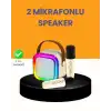 Çift Mikrofonlu Kompakt Karaoke Hoparlör – Uzun Pil Ömrü