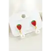 Çilek Mineli İnci Küpe